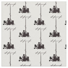 Tela Ham Radio Operator Silhouette Fabric