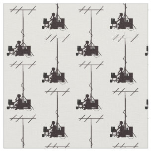Tela Ham Radio Operator Silhouette Fabric