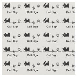 Tela Ham Radio Silhouette Fabric con Rótulo de llamadas