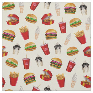 Tela Hamburguesas de comida rápida, fritas, domingos
