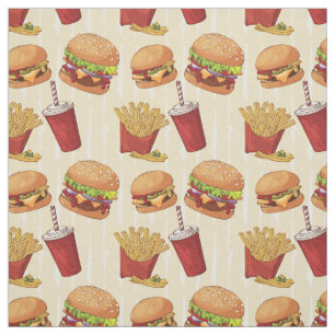 Tela Hamburguesas y patatas fritas