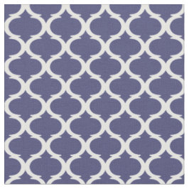 Tela Hampton azul y blanco Quatrefoil Trellis
