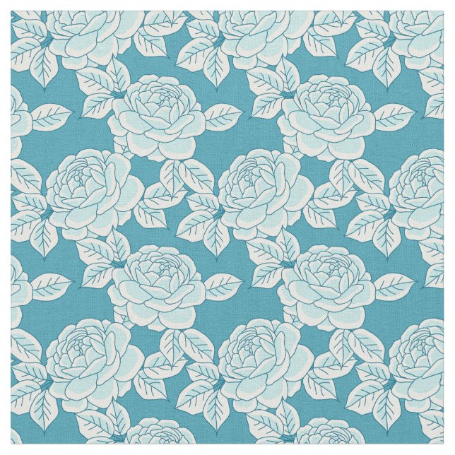 Tela Hand Drawn Peony Floral Fabric (De cerca)