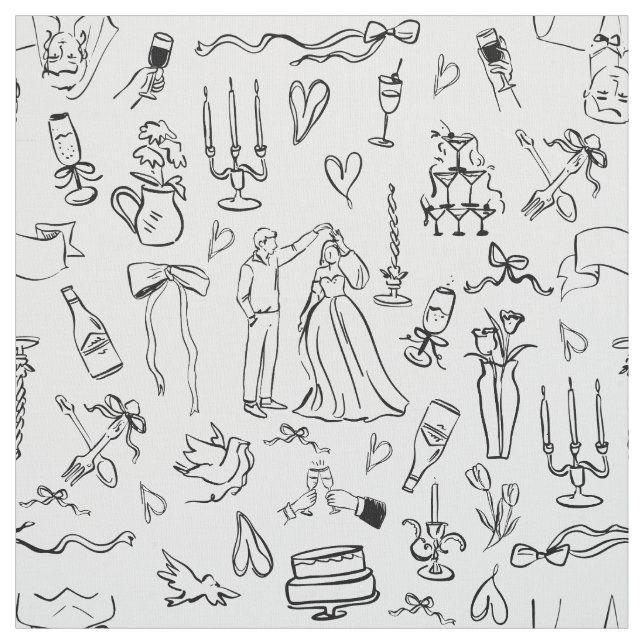 Tela hand drawn wedding marriage bridal toile (Retal)