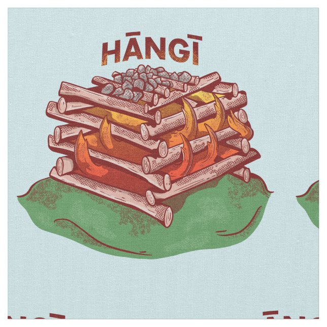 Tela Hangi Maori Cocinar Comida Kai (De cerca)