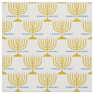 Tela HANUKKAH BLESSINGS   Menorah Personalizable Textos