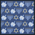 Tela Hanukkah Blue Menorah Dreidel Pattern Chanukah<br><div class="desc">Hermosa tela de Hanukkah en azul bonito con un fresco patrón de estrella del judaísmo,  ideal para divertidos juegos de Chanukah,  y la menorah judía para la festividad.</div>