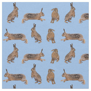 Tela Hare Frenzy Fabric (Azul claro)