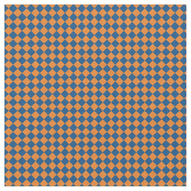 Tela Harlequin azul y anaranjado (De cerca)
