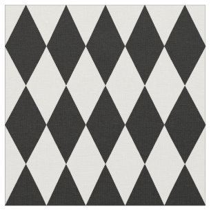 Tela Harlequin Patrón de diamante blanco y negro