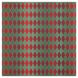 Tela Harlequin Verde Oro Rojo navidades