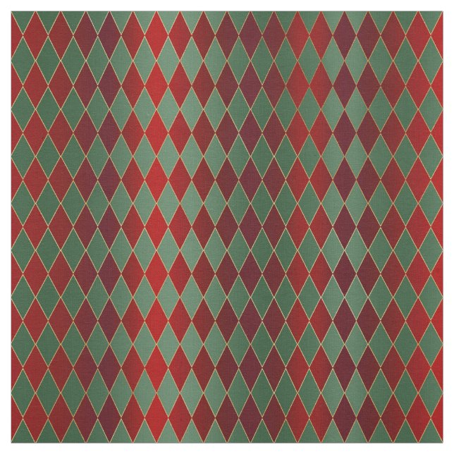 Tela Harlequin Verde Oro Rojo navidades (Retal)