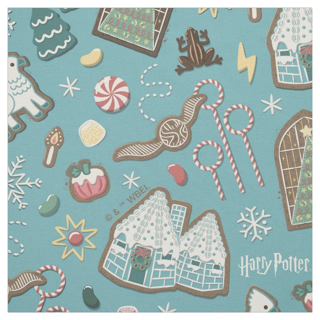 Tela HARRY POTTER™ HOGWARTS™ Navidades Patrón de cookie (Retal)