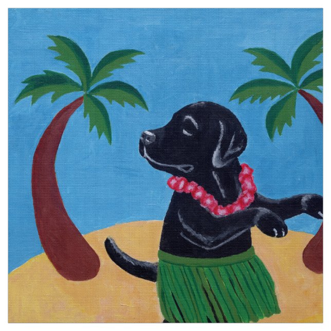 Tela Hawaiana Labrador negro (Retal)