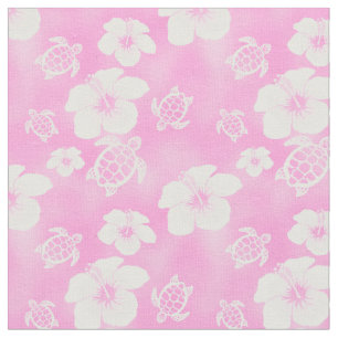Tela Hawaiian rosado de Honu del hibisco