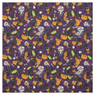 Tela Haz tu propia Kawaii Halloween Imprimir moda con a