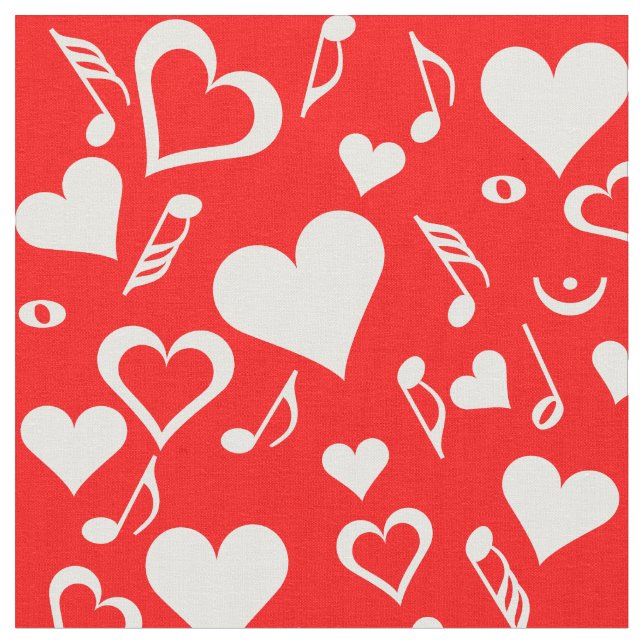 Tela Hearts and Music Notes (De cerca)