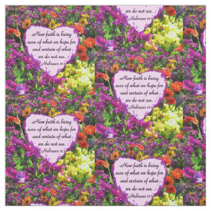 TELA HEBREWS 11:1 DISEÑO FLORAL