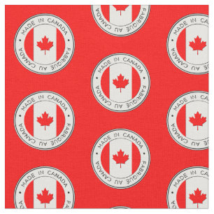 Tela Hecho en Canadá, Fabrique Au Canada, en rojo