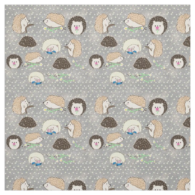 Tela Hedgehog Fabric - arte de critter lindo de LeahG (Retal)