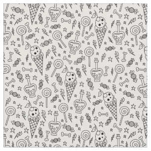 Tela helado de halloween calavera huesos veneno blanco