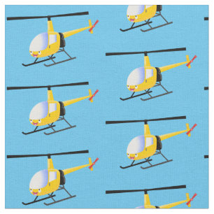 Tela Helicóptero de personalizado alegre amarillo lindo