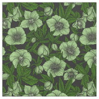 Hellebores blancos con hojas