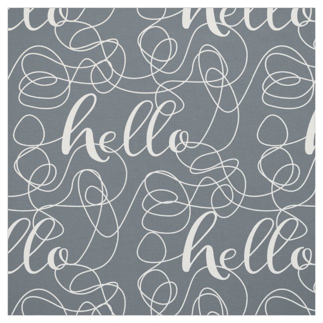 Tela HELLO patrón blanco transparente con LINES (Retal)