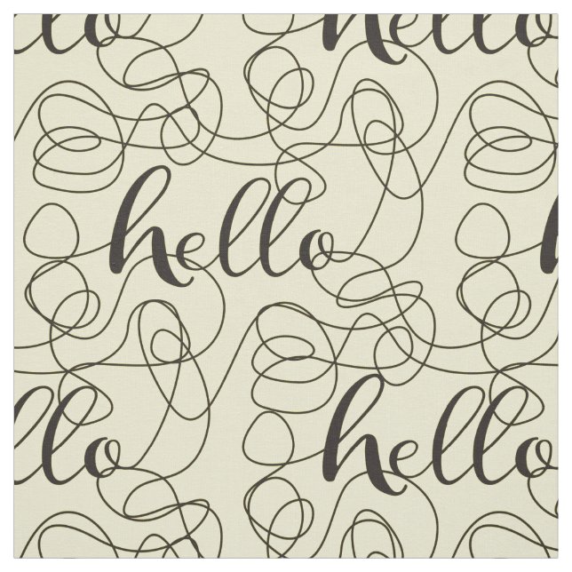 Tela HELLO patrón negro transparente con LINES (Retal)