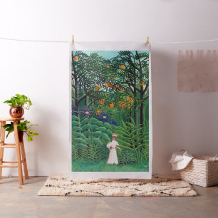 Tela Henri Rousseau - Mujer caminando en un bosque exót