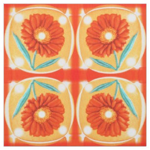 Tela Hermosa flor naranja