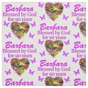 TELA HERMOSA FLORAL PERSONALIZADA 90º CUMPLEAÑOS