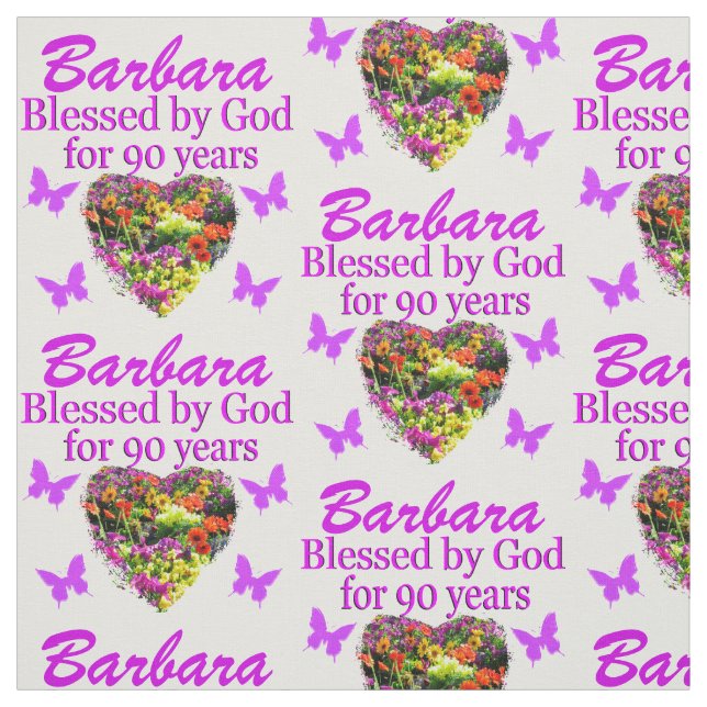 TELA HERMOSA FLORAL PERSONALIZADA 90º CUMPLEAÑOS (Retal)