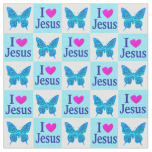 TELA HERMOSA MARCA AZUL ME ENCANTA JESÚS FABRIC