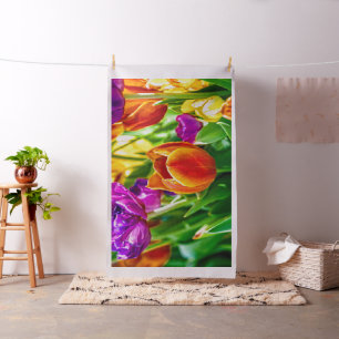 Tela Hermosas Flores De Tulipanes En Primavera