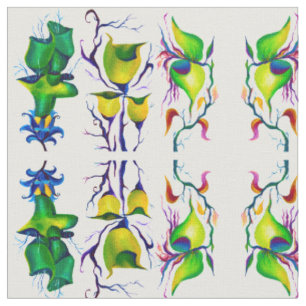 Tela Hermoso acuarela floral de colores verdes