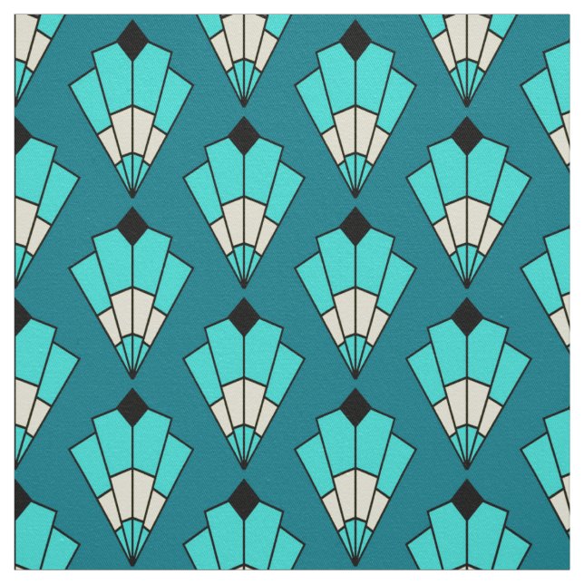 Tela Hermoso estilo Art Déco Azul (Retal)