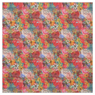 Tela Hermoso Modelo Floral Brillante Abstracto Abstract