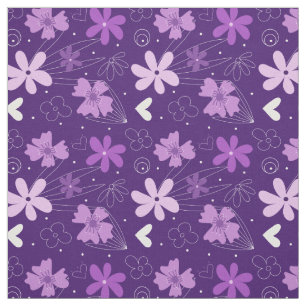 Tela Hermoso patrón de flor morado de margarita floral