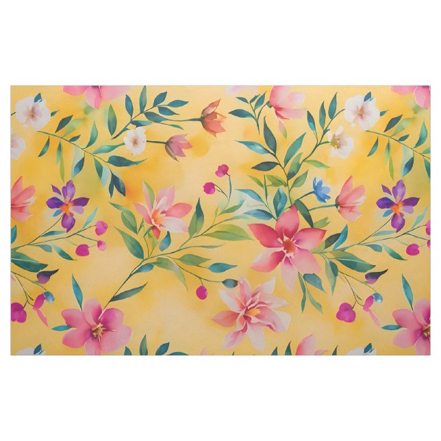 Tela Hermoso patrón de flores ("Cuarto gordo" (fat quarter))