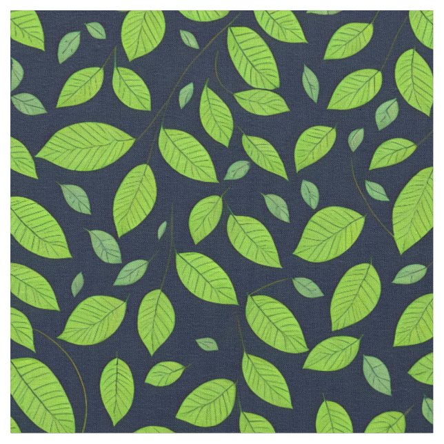 Tela Hermoso patrón de hojas verdes (De cerca)