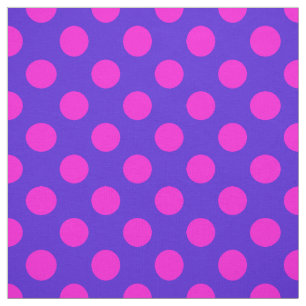 Tela Hermoso patrón de puntos de polka rosa y púrpura