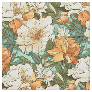 Tela Hermoso patrón floral Art Nouveau
