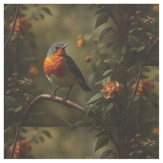 Tela Hermoso Robin inglés en un jardín (De cerca)