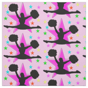 TELA HERMOSO TEJIDO DE CHEERLEADOR ROSA