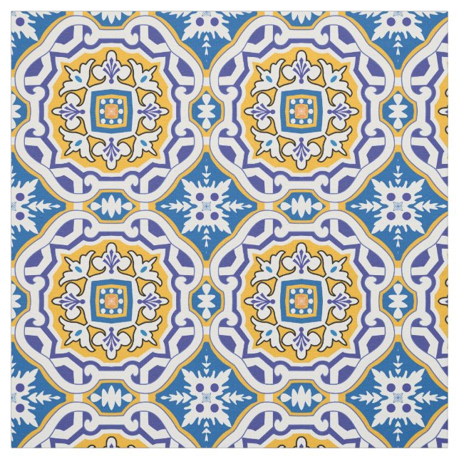 Tela 💙 Hermosos Azulejos azules 004, tamaño XXL de azu (Retal)