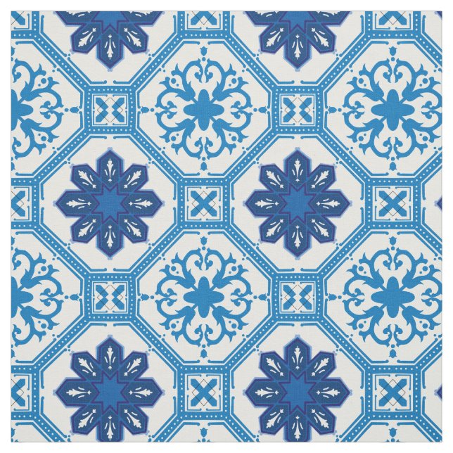 Tela 💙 Hermosos Azulejos azules, tamaño XXL de azulejo (Retal)