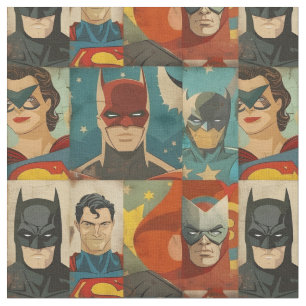 Tela Héroes de historietas antiguas en colores retro