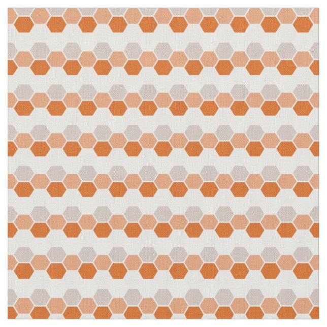 Tela Hex Hexagram geométrico Naranja cálido (De cerca)