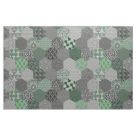 Tela Hexageres verde y gris